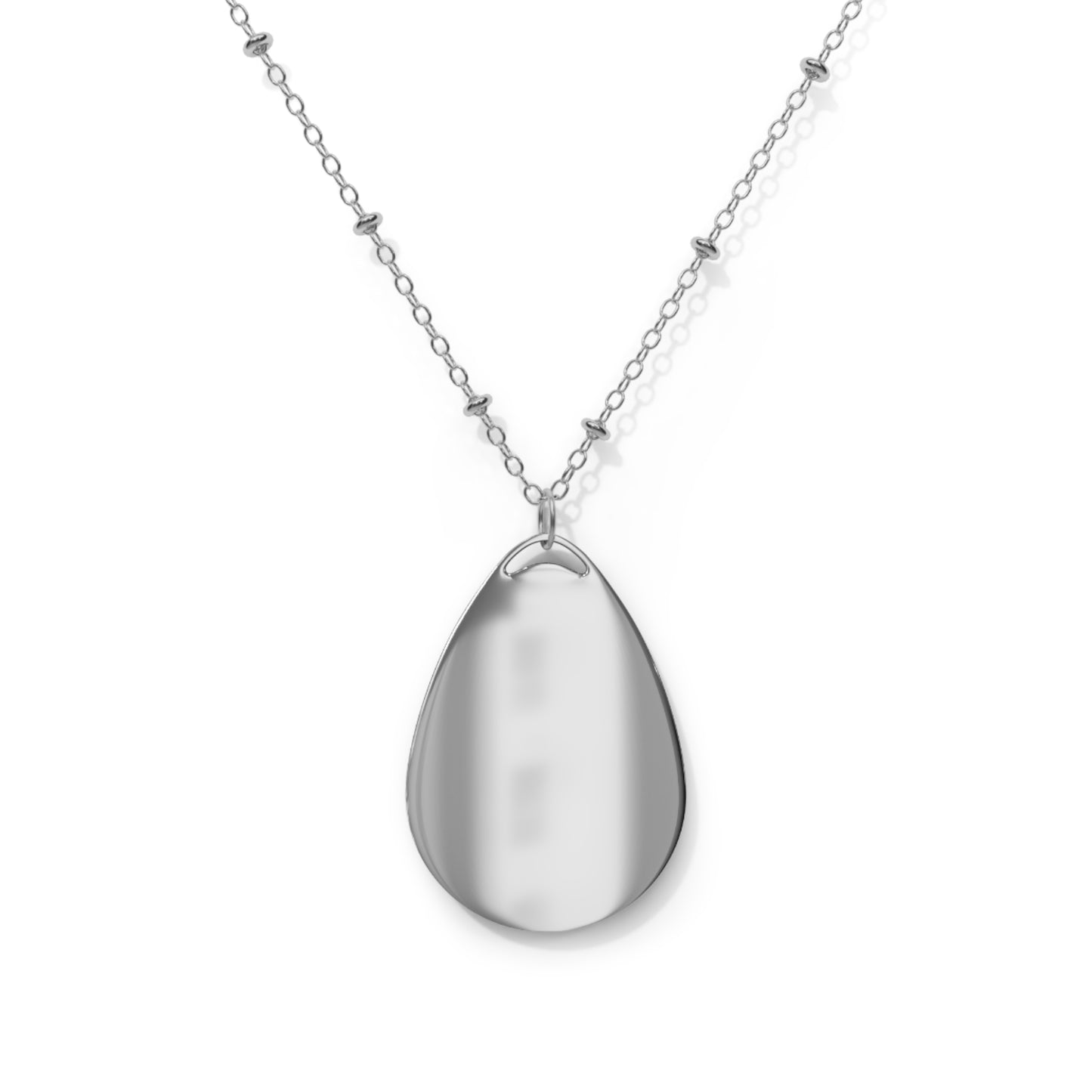 Floral Oval Necklace | Elegant Silver Jewelry for Women