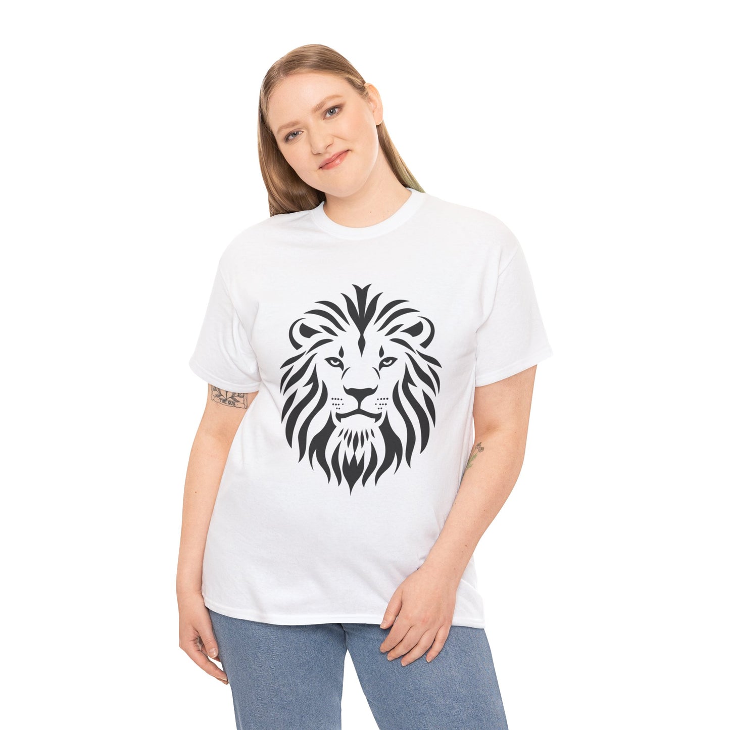 Lion Graphic Unisex Heavy Cotton Tee - Bold and Stylish Casual Wear