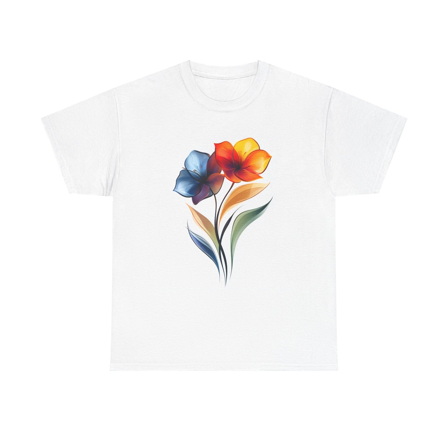 Floral Vibes Unisex Heavy Cotton Tee - Colorful Bloom Design