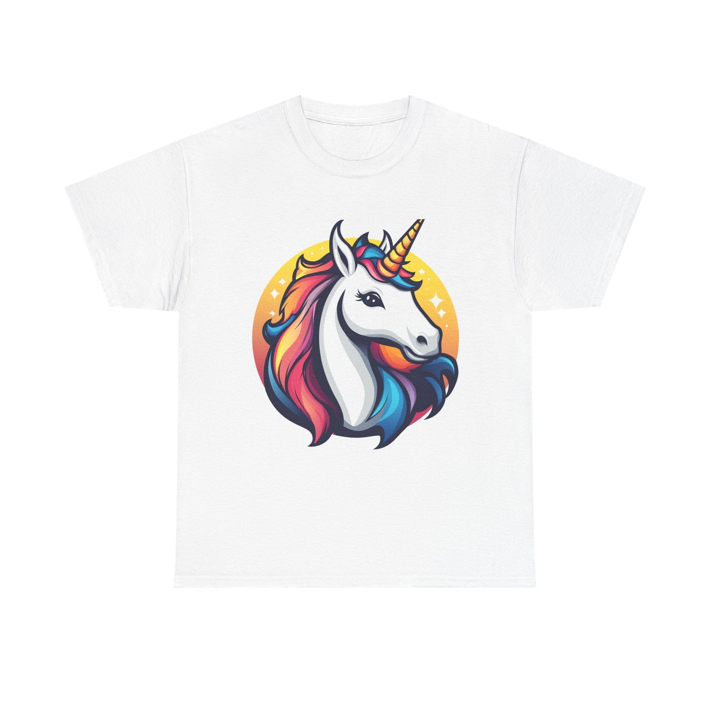 Magical Unicorn Unisex Heavy Cotton Tee - Colorful Fantasy Shirt
