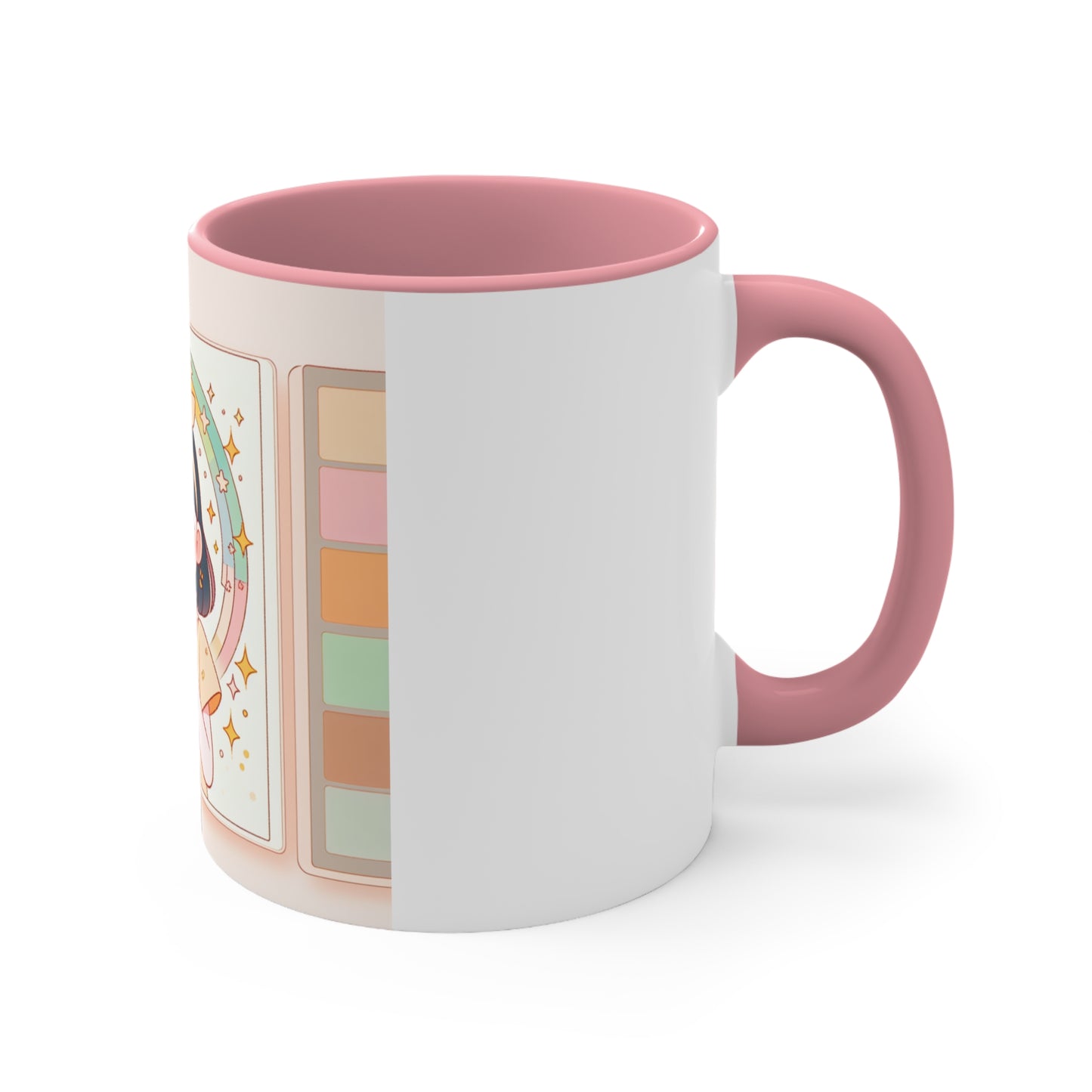 Cute Girl Illustration for Cozy Mornings | 11oz White Ceramic Coffee Cup in 4 Colors